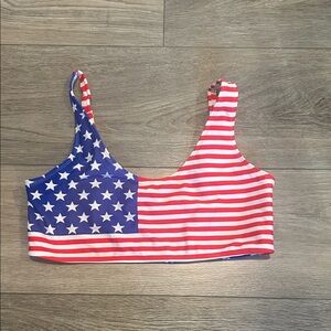Xhilaration Red and Blue Crop‎ Top